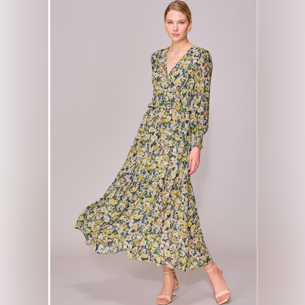 Spring Dress |Melloday V-Neck Long Sleeve Midi Dress